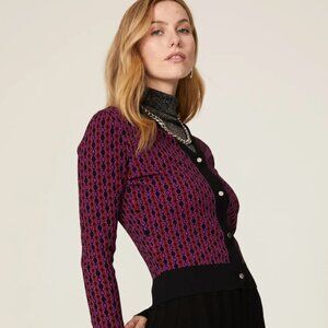 PACO RABANNE jacquard-knit button-front cardigan S